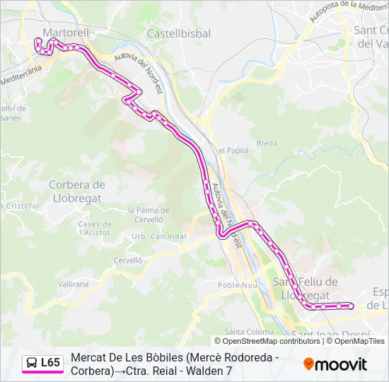 L65 Bus Line Map