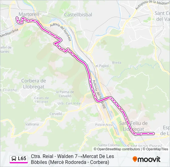 L65 Bus Line Map