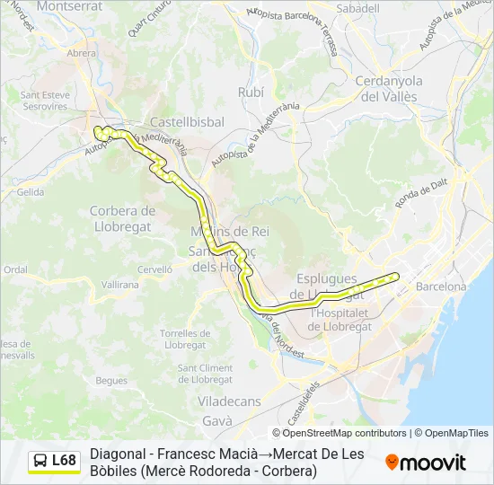 L68 Bus Line Map