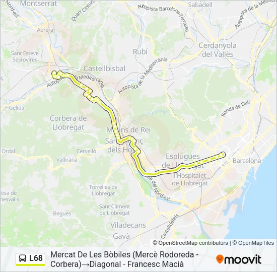 L68 Bus Line Map