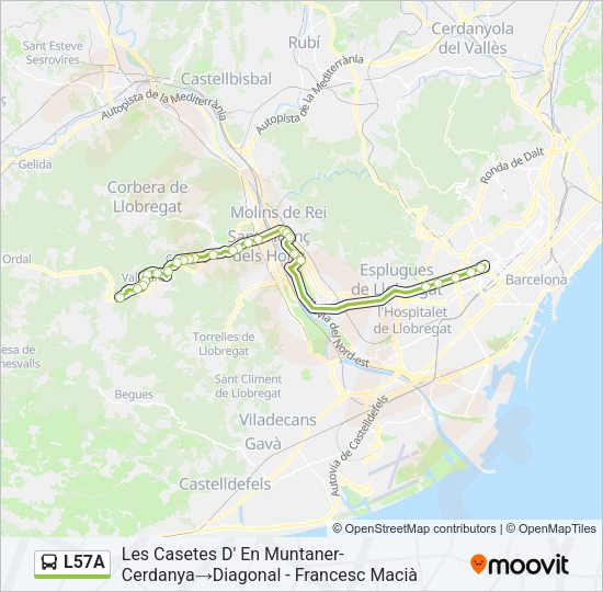 L57A Bus Line Map