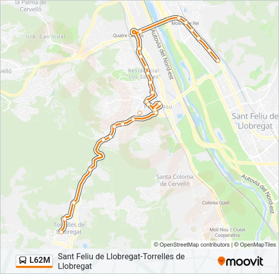 L62M Bus Line Map