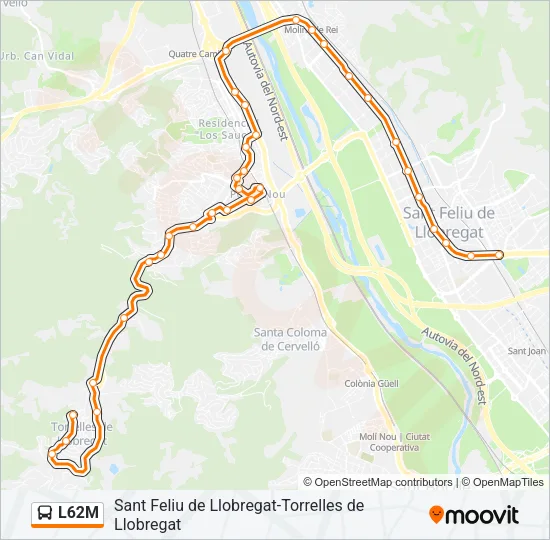 L62M Bus Line Map
