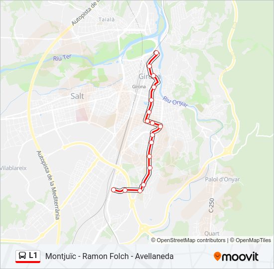 Mapa de L1 de autobús