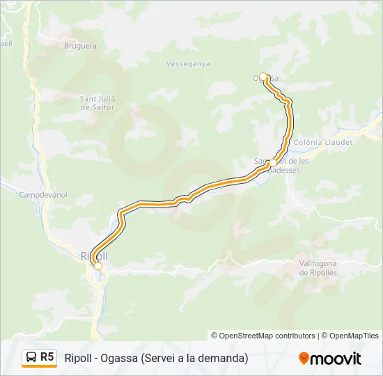 R5 Bus Line Map