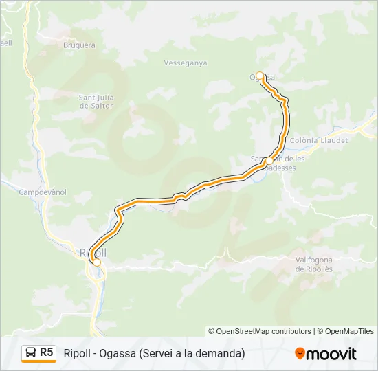 R5 Bus Line Map