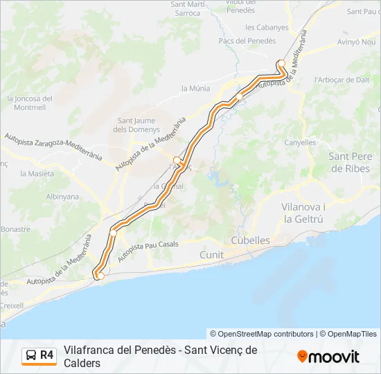 R4 bus Mapa de línia