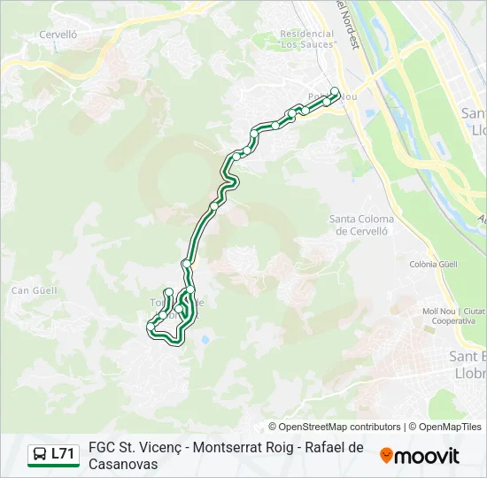 L71 Bus Line Map