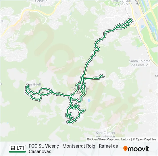 L71 Bus Line Map