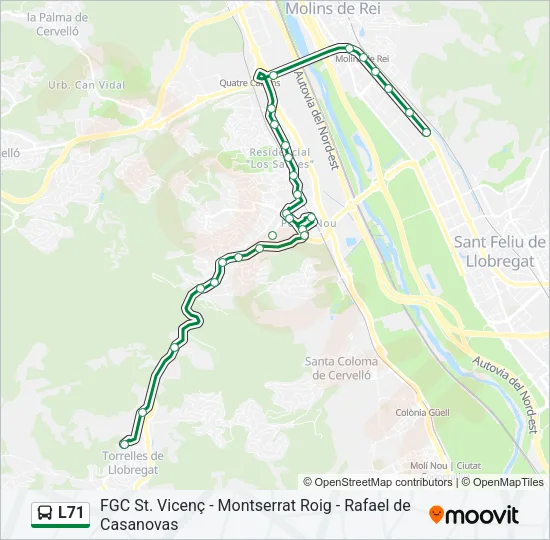 L71 Bus Line Map