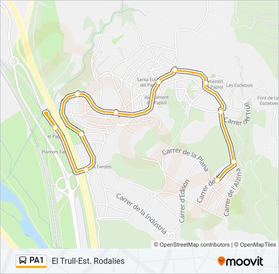 Mapa de PA1 de autobús