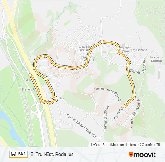 PA1 Bus Line Map
