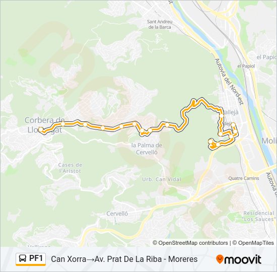 PF1 Bus Line Map