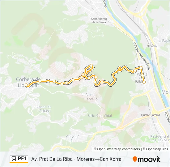 PF1 Bus Line Map