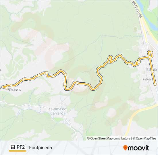 PF2 Bus Line Map