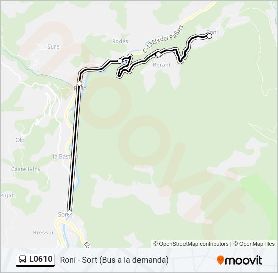 Mapa de L0610 de autobús