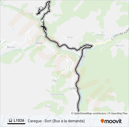 Mapa de L1026 de autobús