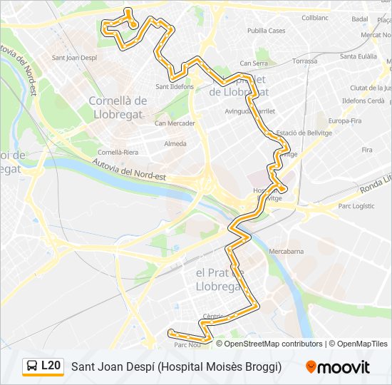 L nea l20 horarios paradas y mapas Sant Joan Desp H. C. M