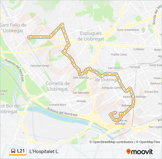 L21 Bus Line Map
