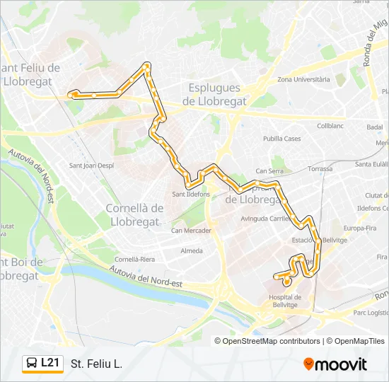 L21 Bus Line Map
