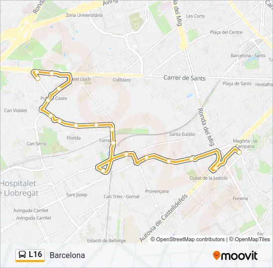 L16 Bus Line Map