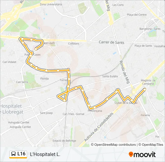 L16 Bus Line Map