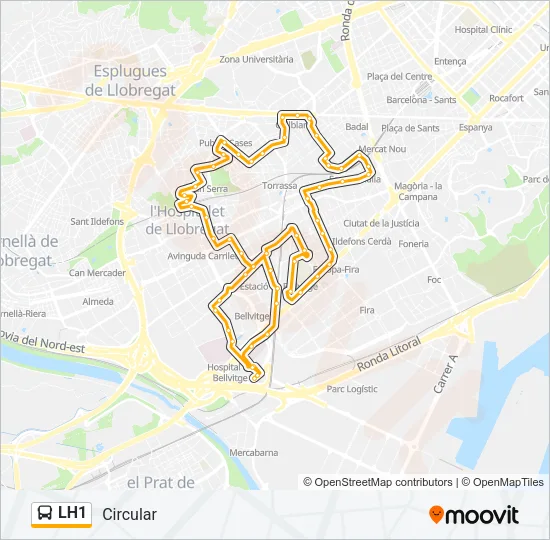 LH1 Bus Line Map