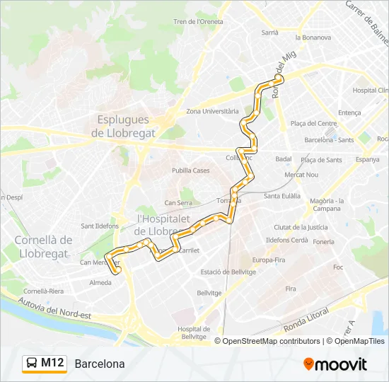 M12 Bus Line Map