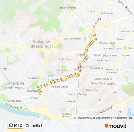 M12 Bus Line Map