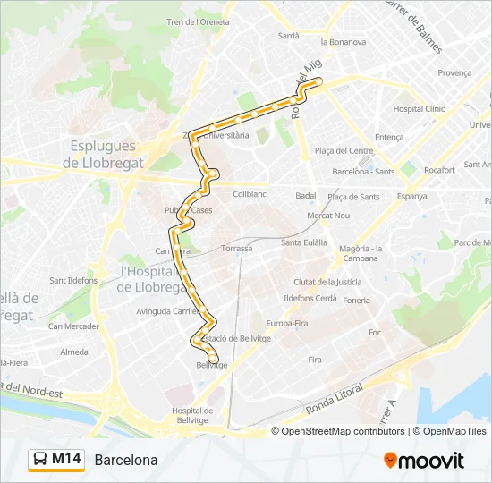 M14 Bus Line Map