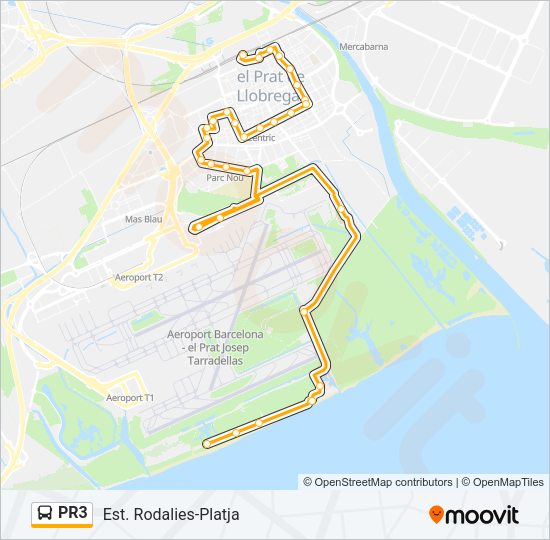 Mapa de PR3 de autobús