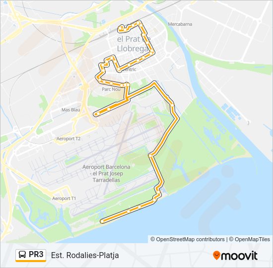 Mapa de PR3 de autobús