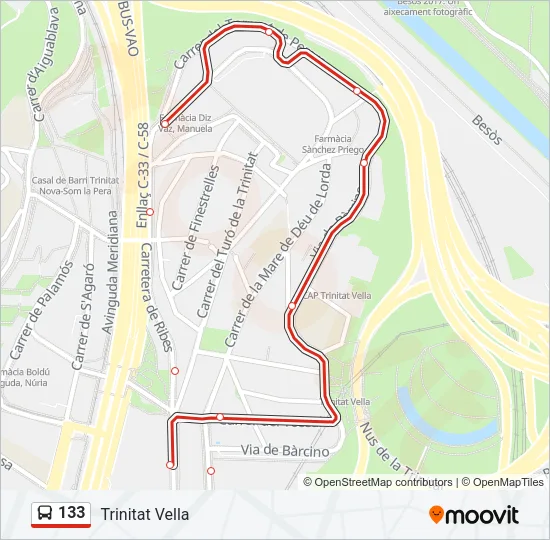 133 Bus Line Map