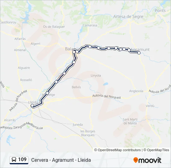 109 Bus Line Map