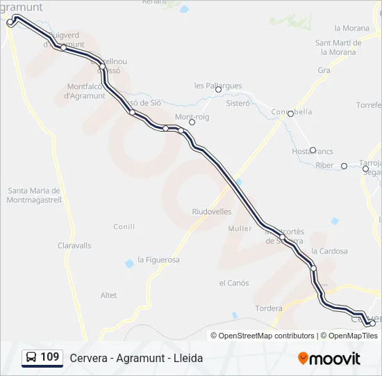 109 Bus Line Map