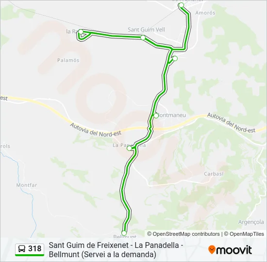 318 Bus Line Map