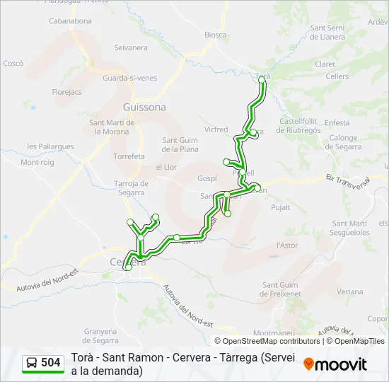 504 Bus Line Map