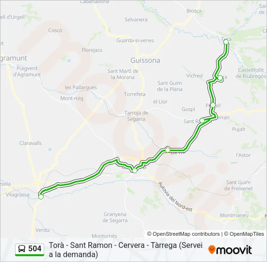 504 Bus Line Map