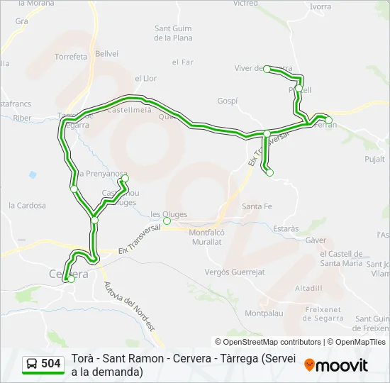 504 Bus Line Map