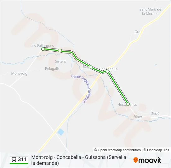 311 Bus Line Map