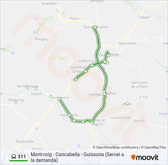 Mapa de 311 de autobús