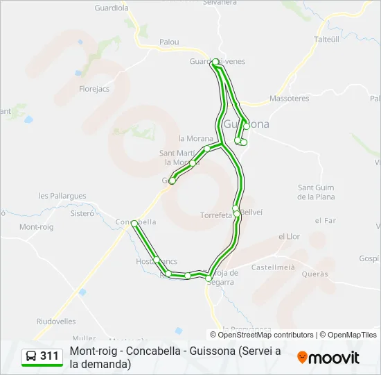 311 Bus Line Map