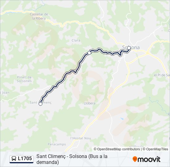 L1705 bus Mapa de línia