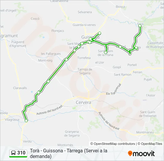 310 Bus Line Map