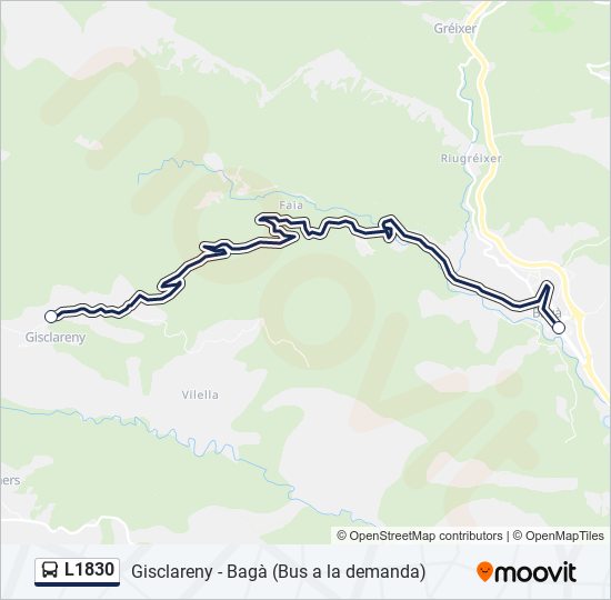 Mapa de L1830 de autobús