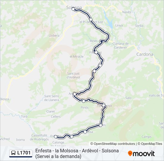 Mapa de L1701 de autobús