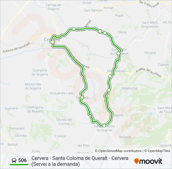 506 Bus Line Map