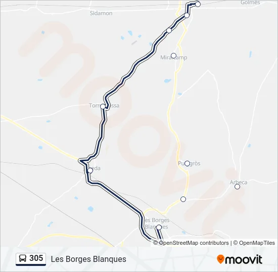 305 Bus Line Map