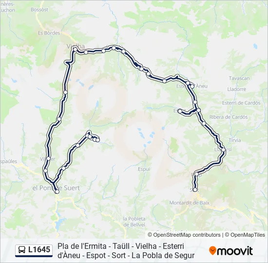 L1645 Bus Line Map