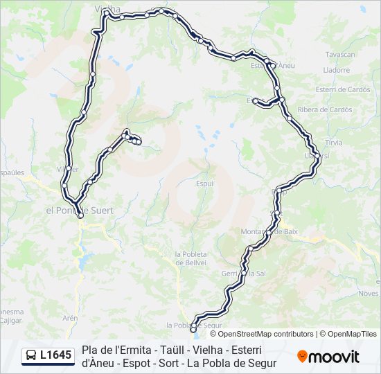 L1645 Bus Line Map
